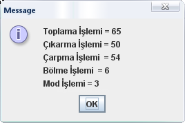 Java da Operat&ouml;rler