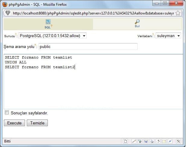 Postgresql Where Kullanımı