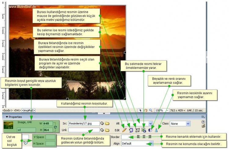 dw ödev resim properties