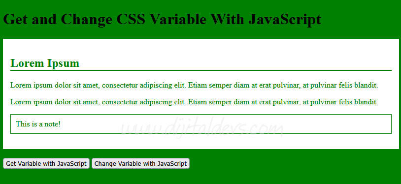 Javascriptle CSS Değişkenlerini Değiştirme